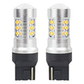 Set becuri auto cu LED CANBUS, 3030, 24SMD, compatibil T20, 7440, WY21W, Portocaliu, 12V / 24V, destinat competitiilor auto sau off-road
