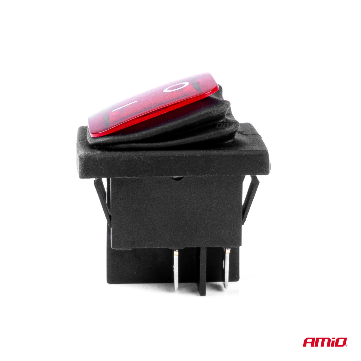 Intrerupator On/Off, 12/24V, dreptunghiular, waterproof, iluminat culoare Rosu, destinatie auto, utilitare, Off-Road, ATV, SSV, QUAD