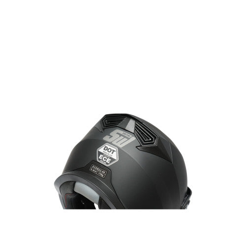 Casca motocross integrala, negru mat cu viziera transparenta si ochelari de soare marimea XL, model LION