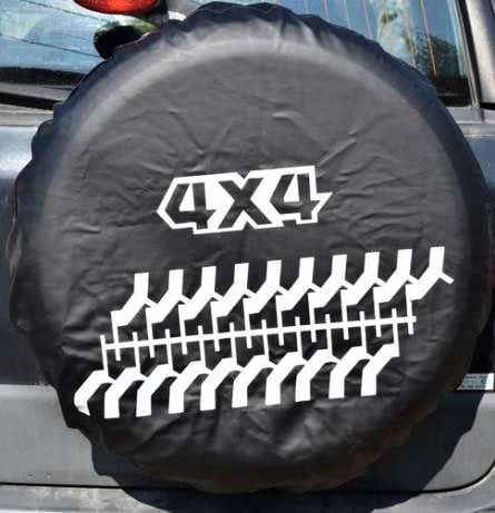 Husa roata de rezerva din "imitatie piele" neagra, pentru autovehicule de teren, marime 16"