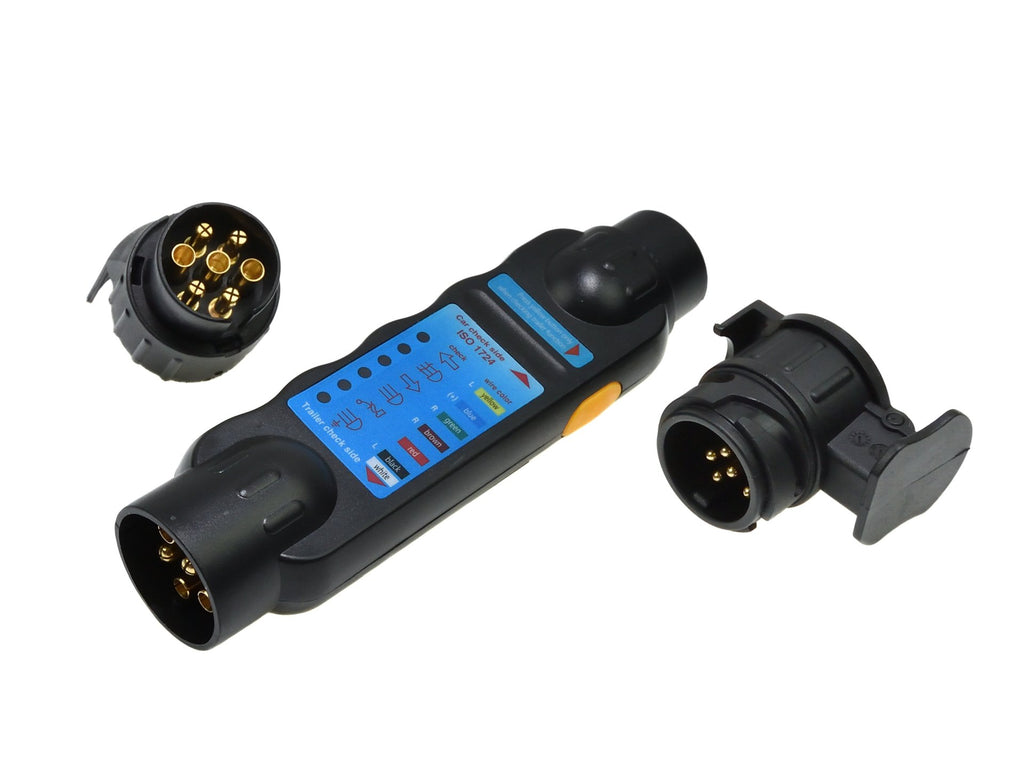 Tester Profesional pentru prize, fise si instalatii electrice remorca cu adaptoare 13/7 si 7/13