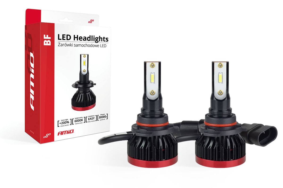Becuri auto LED BF Series AMiO compatibil HB3 9005, destinat competitiilor auto sau off-road
