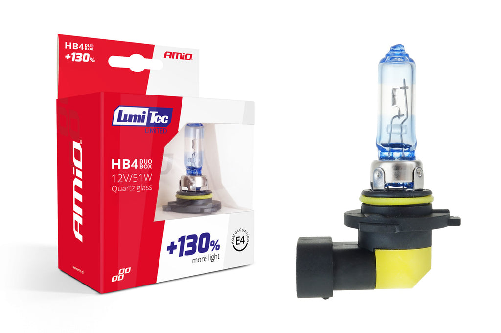 Set becuri cu halogen HB4 12V 51W LumiTec LIMITED + 130% DUO BOX