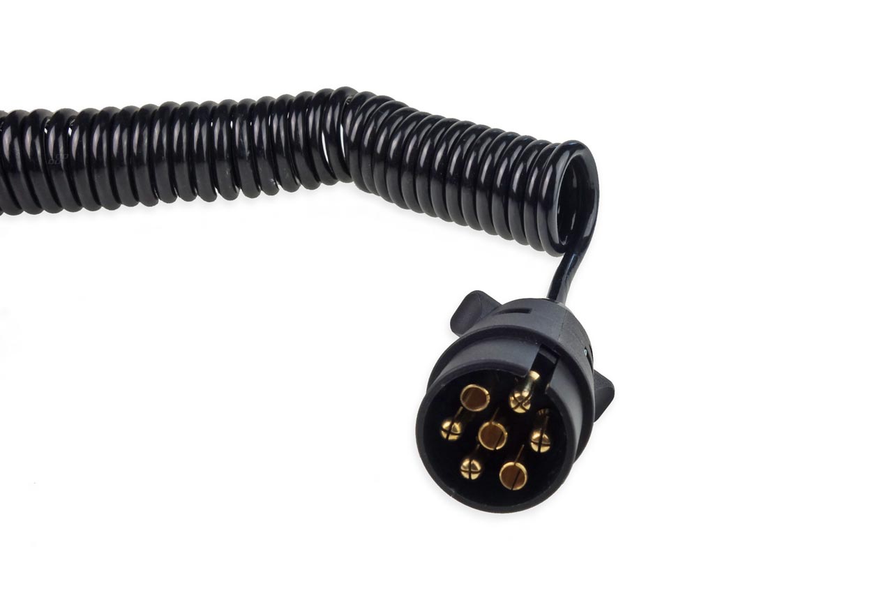 Cablu electric pentru remorca spiralat cu prize 7PIN 12V 6m