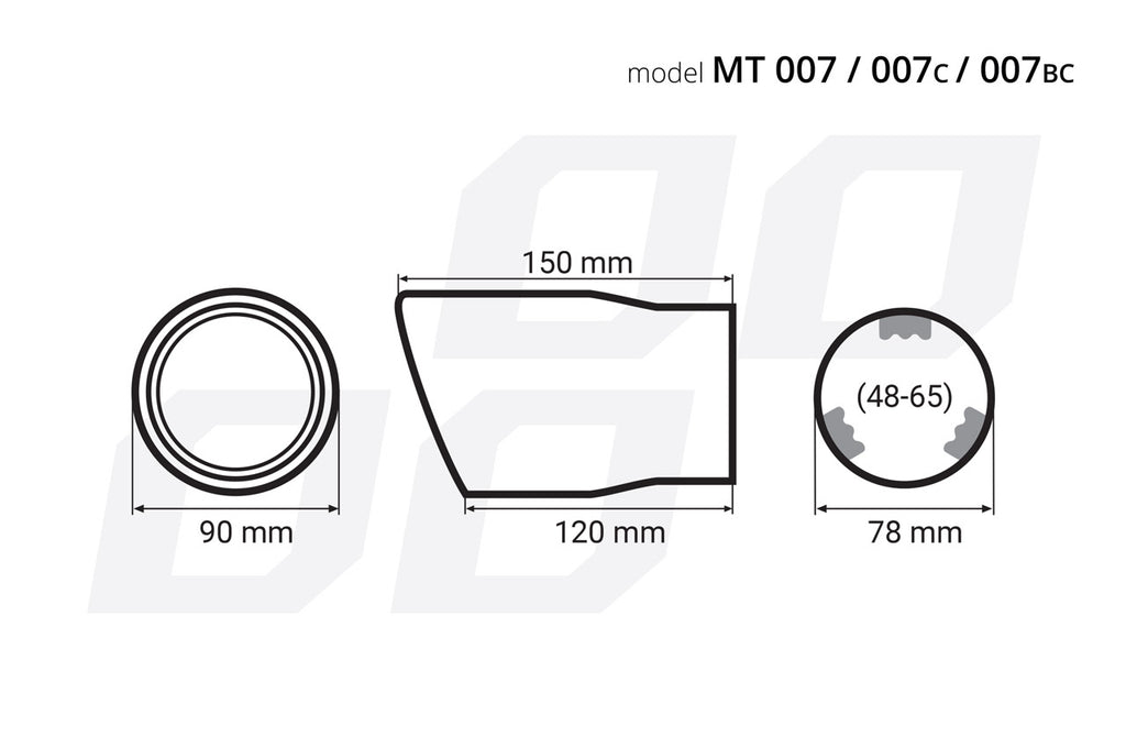 Ornament toba esapament din otel inoxidabil MT 007BC - FUMURIU