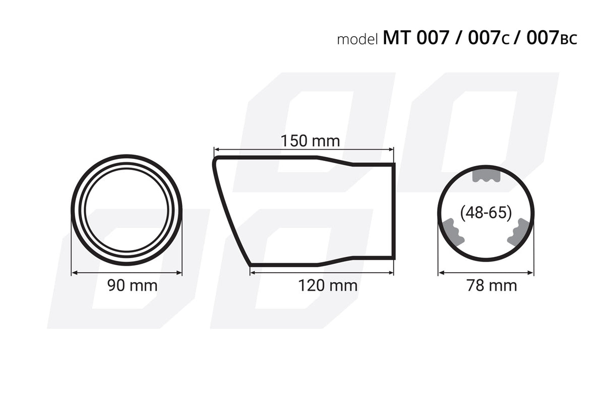 Ornament toba esapament din otel inoxidabil MT 007BC - FUMURIU