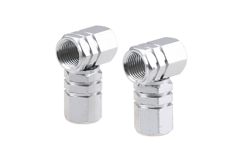 Set capacele auto pentru ventil hexagon argintiu 4 buc
