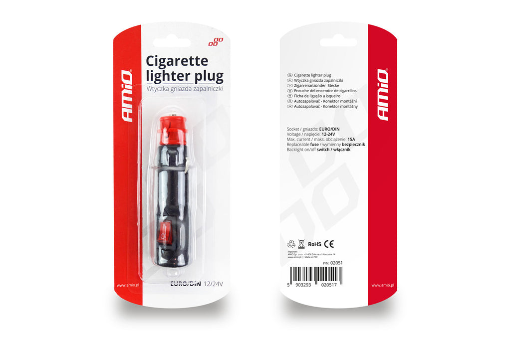 Fisa bricheta cu comutator EURO / DIN 12 / 24V