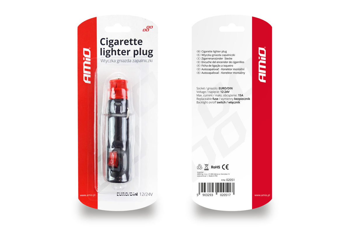Fisa bricheta cu comutator EURO / DIN 12 / 24V