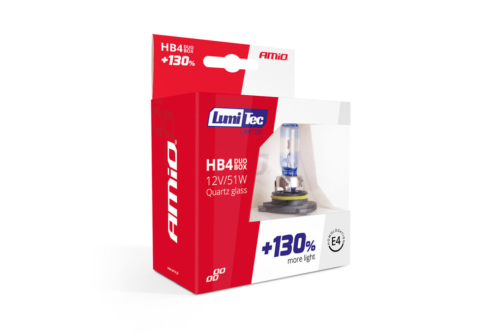 Set becuri cu halogen HB4 12V 51W LumiTec LIMITED + 130% DUO BOX