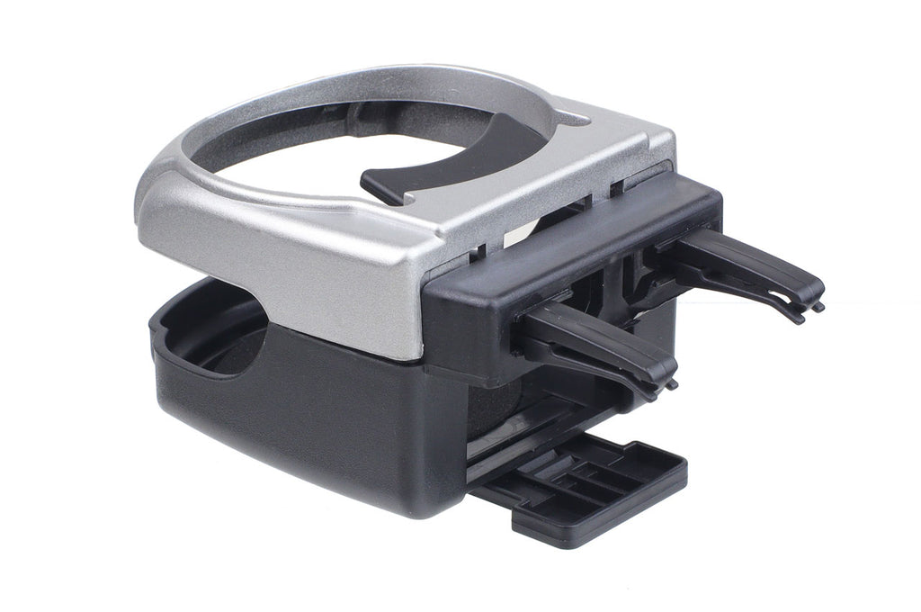 Suport auto universal pentru pahare, montaj in grila de ventilatie, culoare argintiu, DH-04