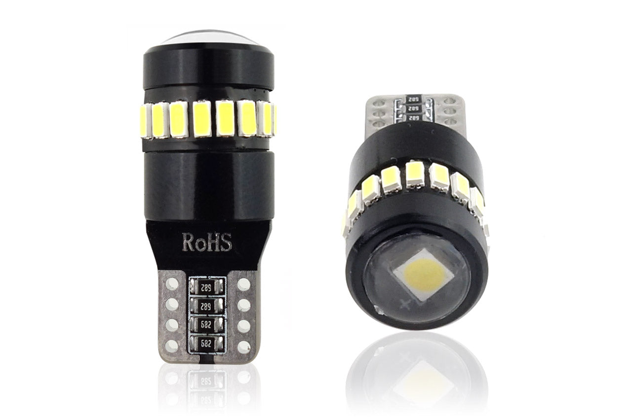 Set becuri auto cu LED CANBUS compatibil T10 W5W 19 SMD Alb 12V, destinat competitiilor auto sau off-road