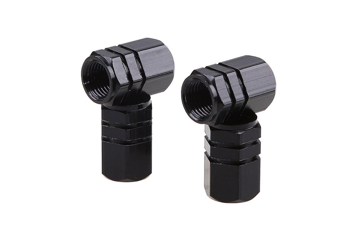 Set capacele auto pentru ventil hexagon negru 4 buc