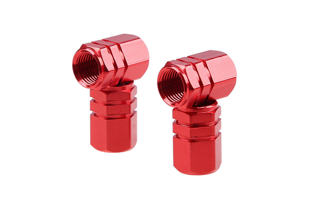 Set capacele auto pentru ventil hexagon rosu 4 buc