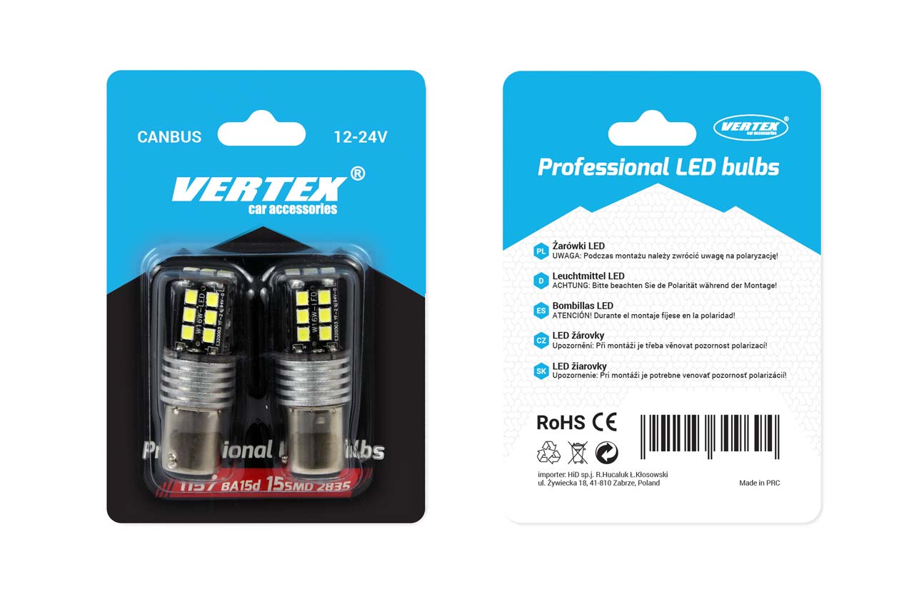 Set becuri auto cu LED CANBUS compatibil P21/5W BA15D 15 SMD 7.5W Alb 12/24V, destinat competitiilor auto sau off-road