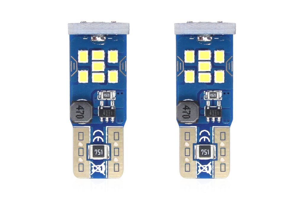 Set becuri auto cu LED CANBUS UltraBright compatibil T10 W5W 21 SMD Alb 12V/24V, destinat competitiilor auto sau off-road