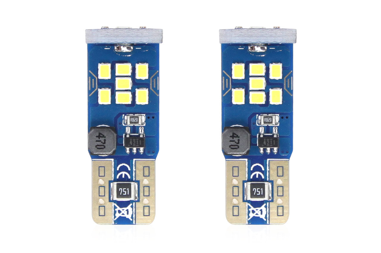 Set becuri auto cu LED CANBUS UltraBright compatibil T10 W5W 21 SMD Alb 12V/24V, destinat competitiilor auto sau off-road