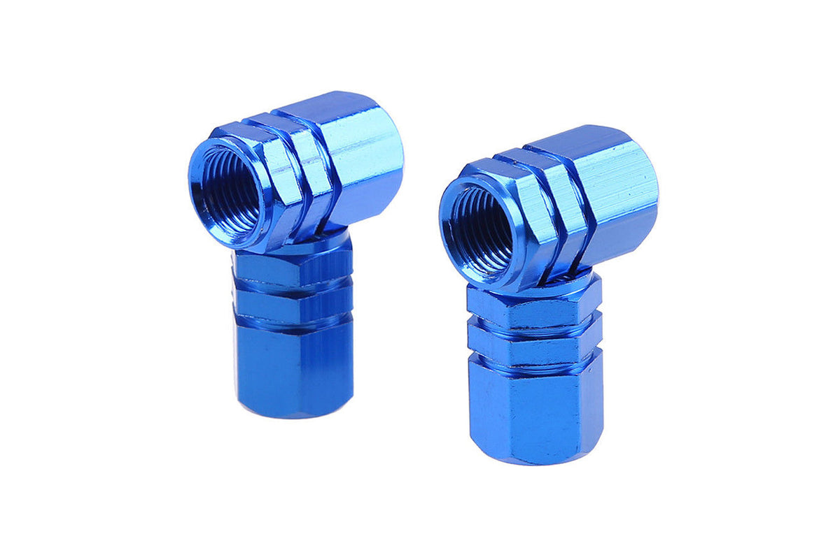 Set capacele auto pentru ventil hexagon albastru 4 buc