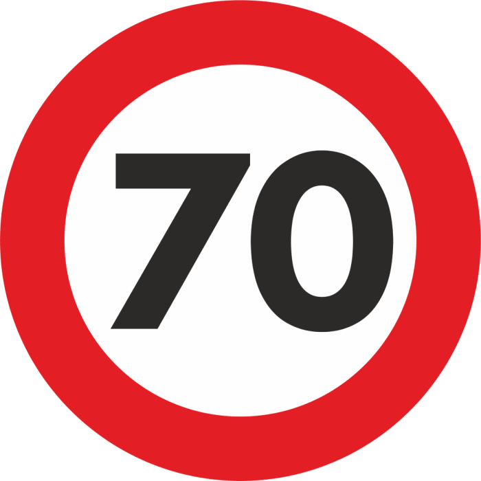 Autocolant Sticker "Limita Viteza" Reflectorizant - 70km/h