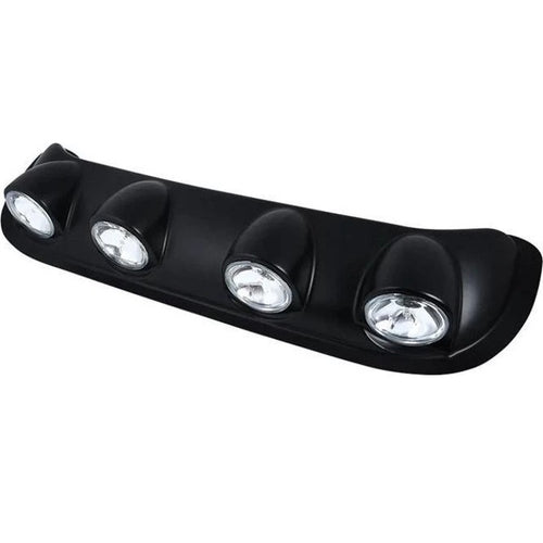 Ansamblu format din 4 proiectoare cu becuri H3 cu halogen, montaj pe plafon sau capota, alimentare 12V, lungime 100cm, destinat vehiculelor Off-Road