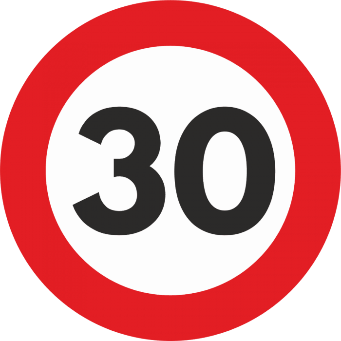 Autocolant Sticker "Limita Viteza" Reflectorizant - 30km/h