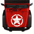 Sticker autoadeziv pentru vehicule Off Road, model "Rusted Army Star", dimensiune 50 x 50 cm, culoare Alba