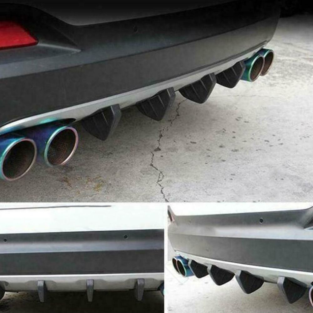 Set 4 ornamente Tuning tip "SPLITTER" pentru bara spate, culoare Neagra