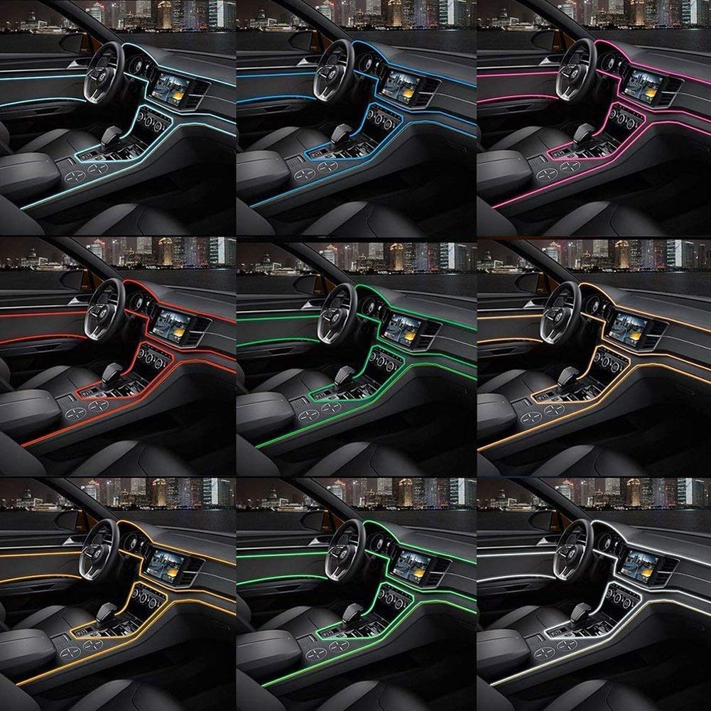 Fir Neon Auto "EL Wire" culoare Alba, lungime 2M, alimentare 12V, droser inclus