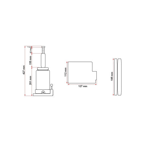 Cric hidraulic 12 tone, inaltime ridicare 210 - 427 mm