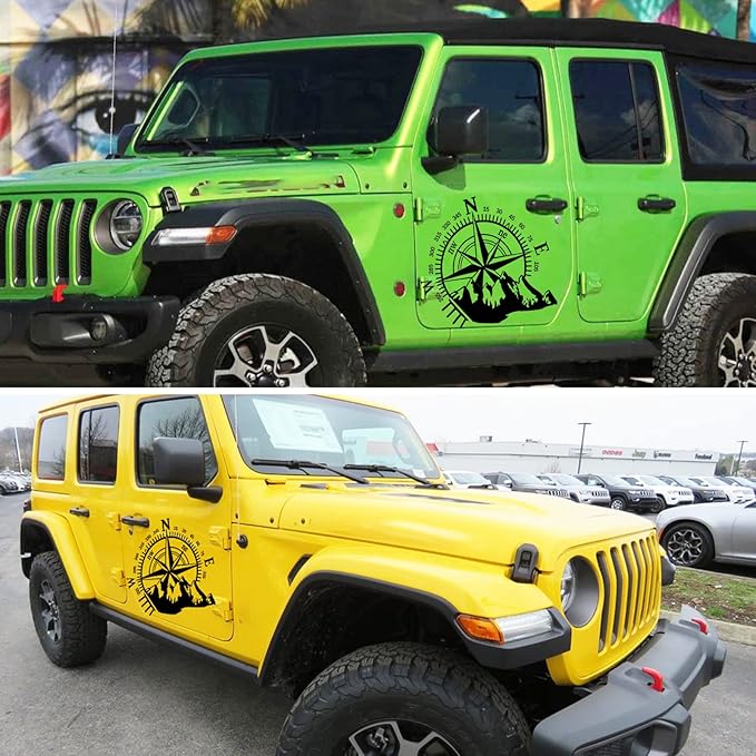Sticker autoadeziv pentru vehicule Off Road, model "Kompass", dimensiune 44 x 55 cm, culoare Neagra