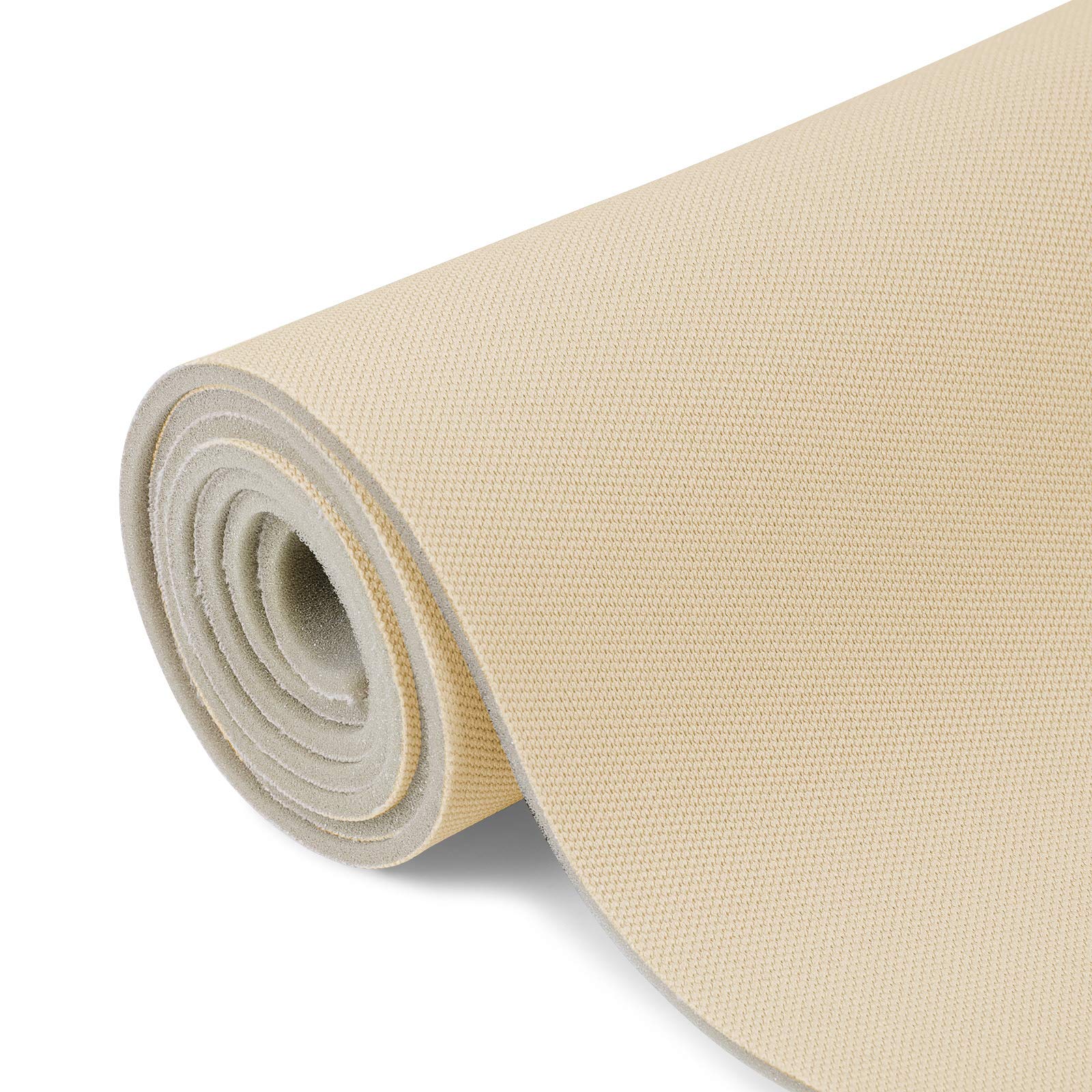 Material pentru reconditionare plafon auto, material textil cu spate buretat, culoare Bej, dimensiune 2m x 1,50m