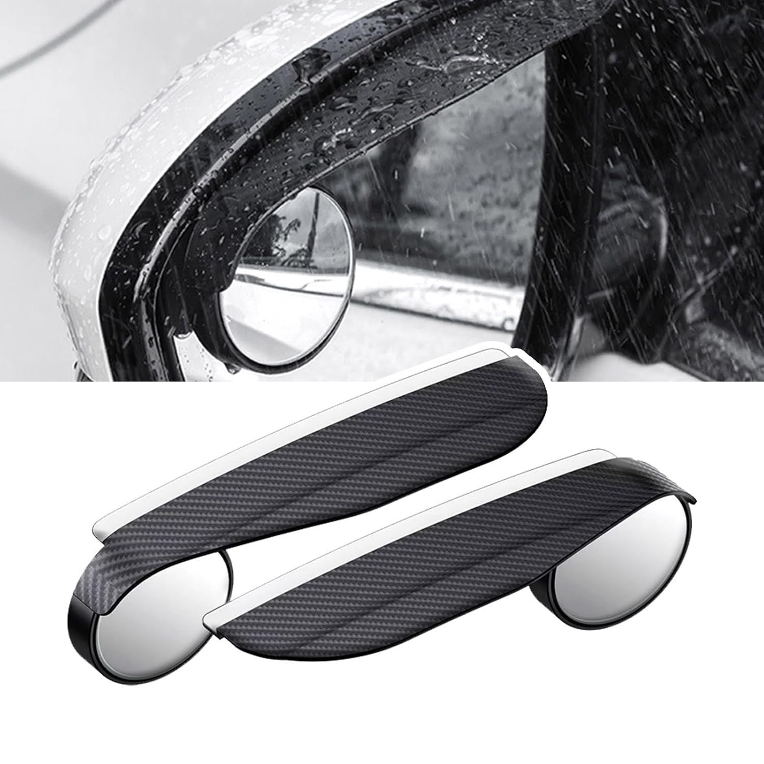 Set 2 buc. Oglinzi "Unghi Mort" cu protectie ploaie, finisaj Carbon, culoare Neagra