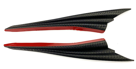 Set 2 aripioare ornamentale bara tuning, model SHARK, finisaj Carbon