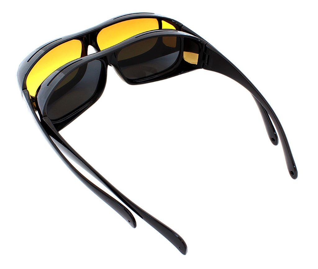 Set 2 perechi ochelari de condus pe timp de zi, noapte sau ceata HD VISION