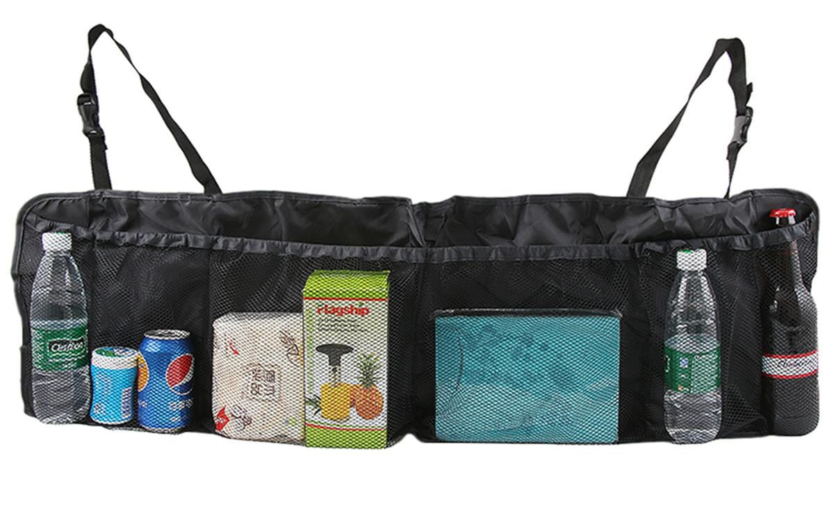 Organizator portbagaj auto cu 6 buzunare, 33 x 104 cm, culoare neagra