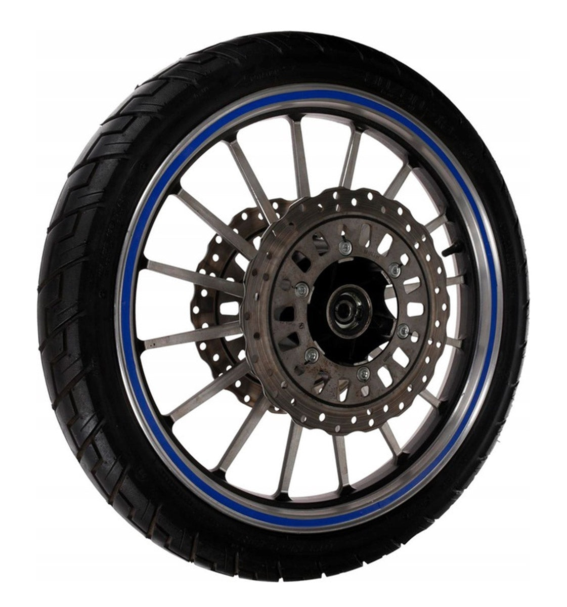 Set 16 ornamente Reflectorizante pentru jante auto, moto, culoare Albastra