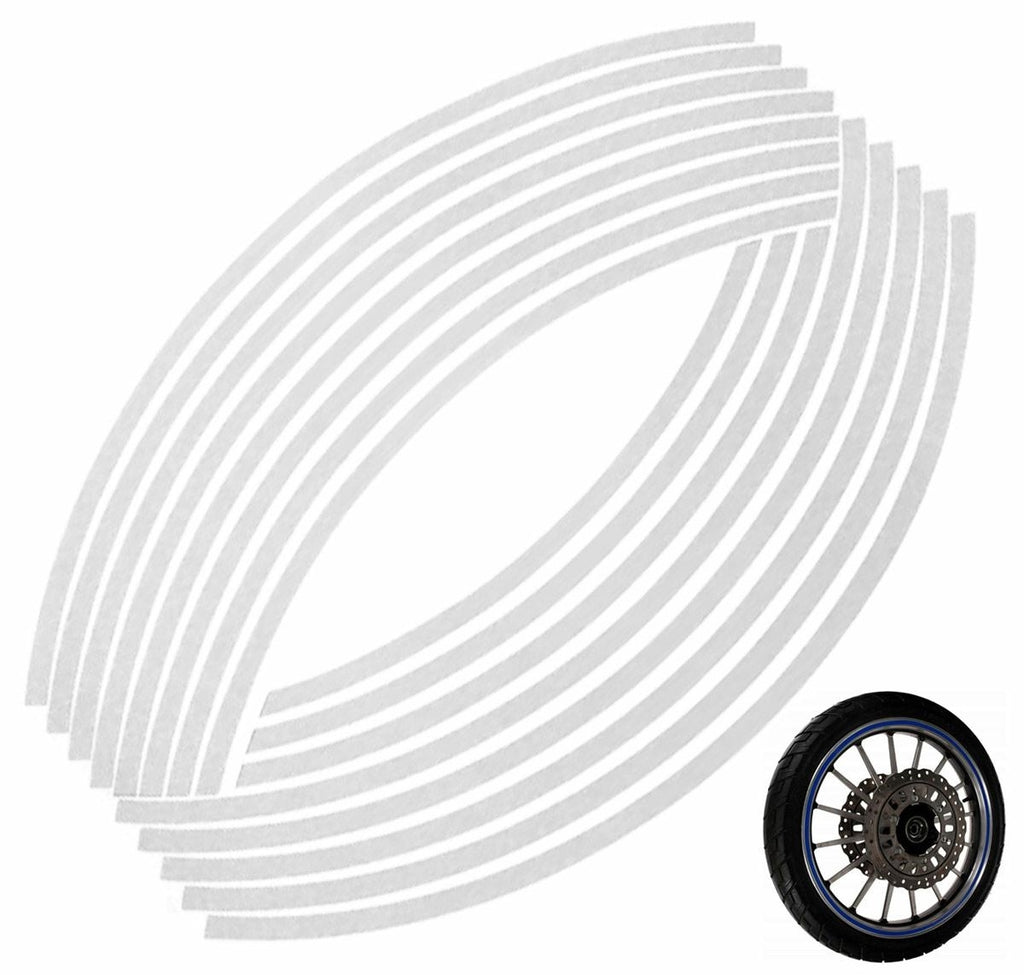 Set 16 ornamente Reflectorizante pentru jante auto, moto, culoare Argintiu