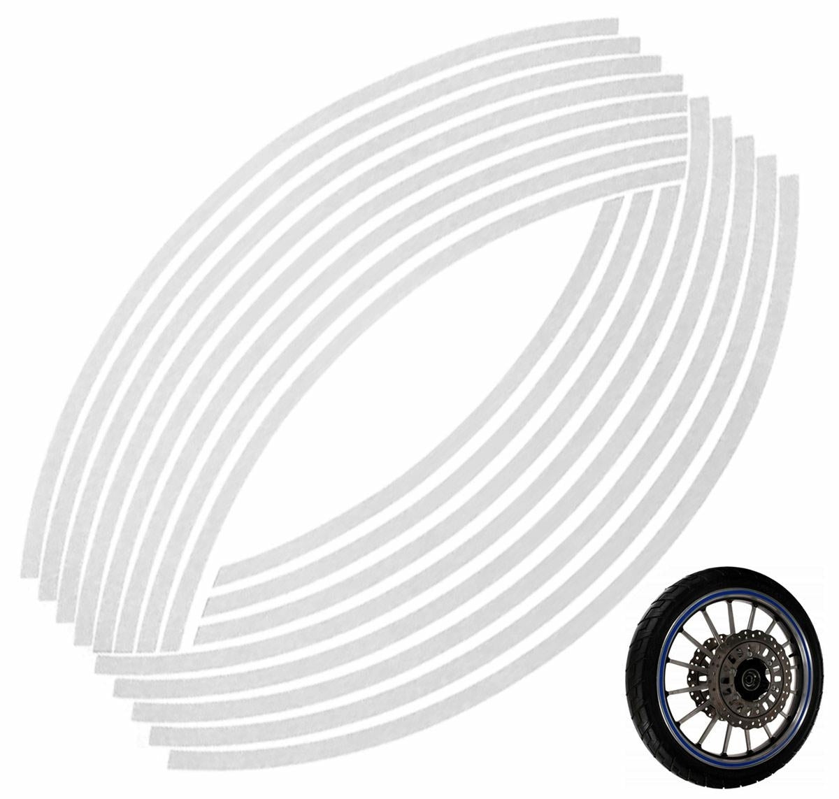 Set 16 ornamente Reflectorizante pentru jante auto, moto, culoare Argintiu