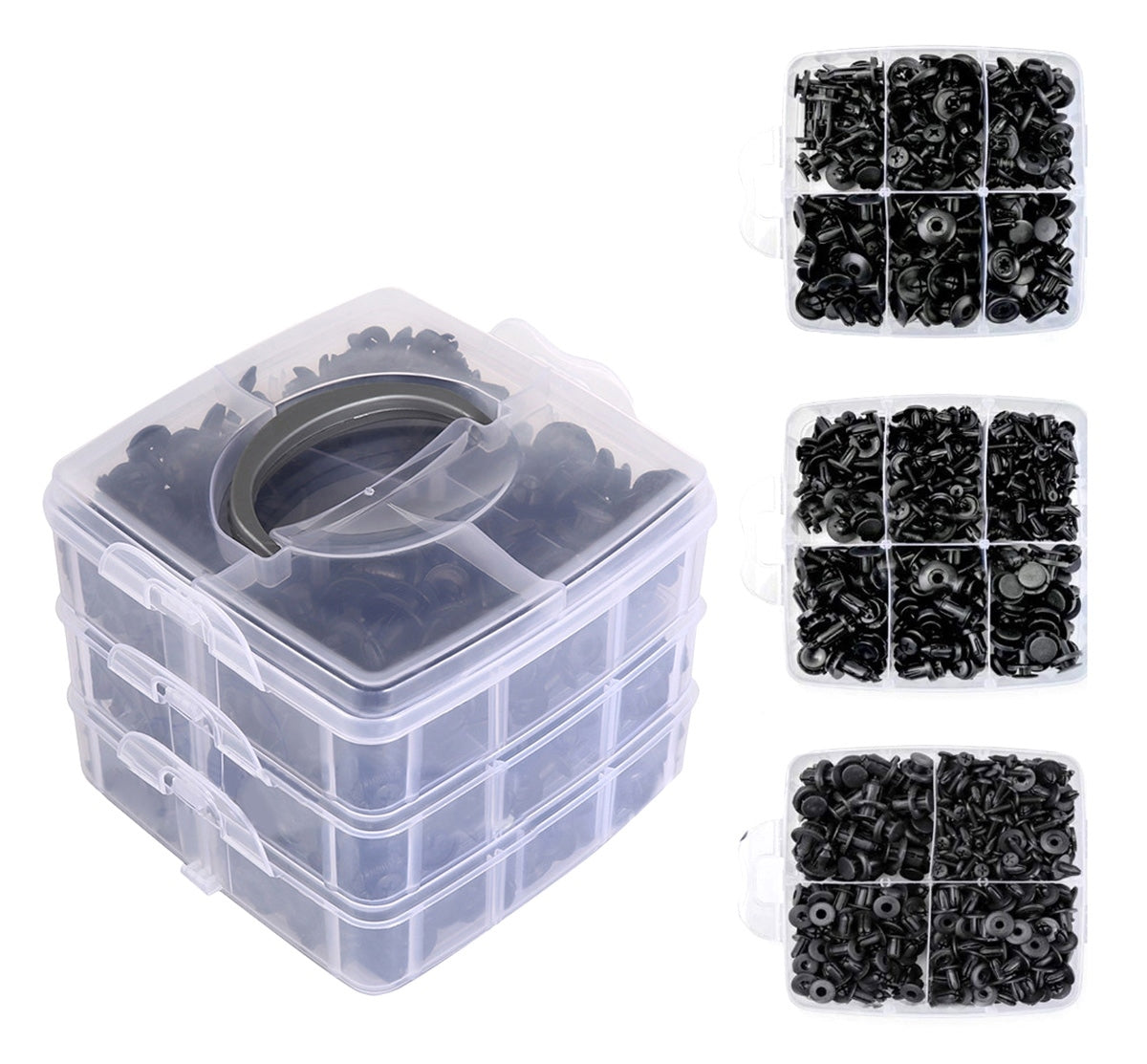 Set 625 clipsuri auto universale pentru montaj cu extractor inclus
