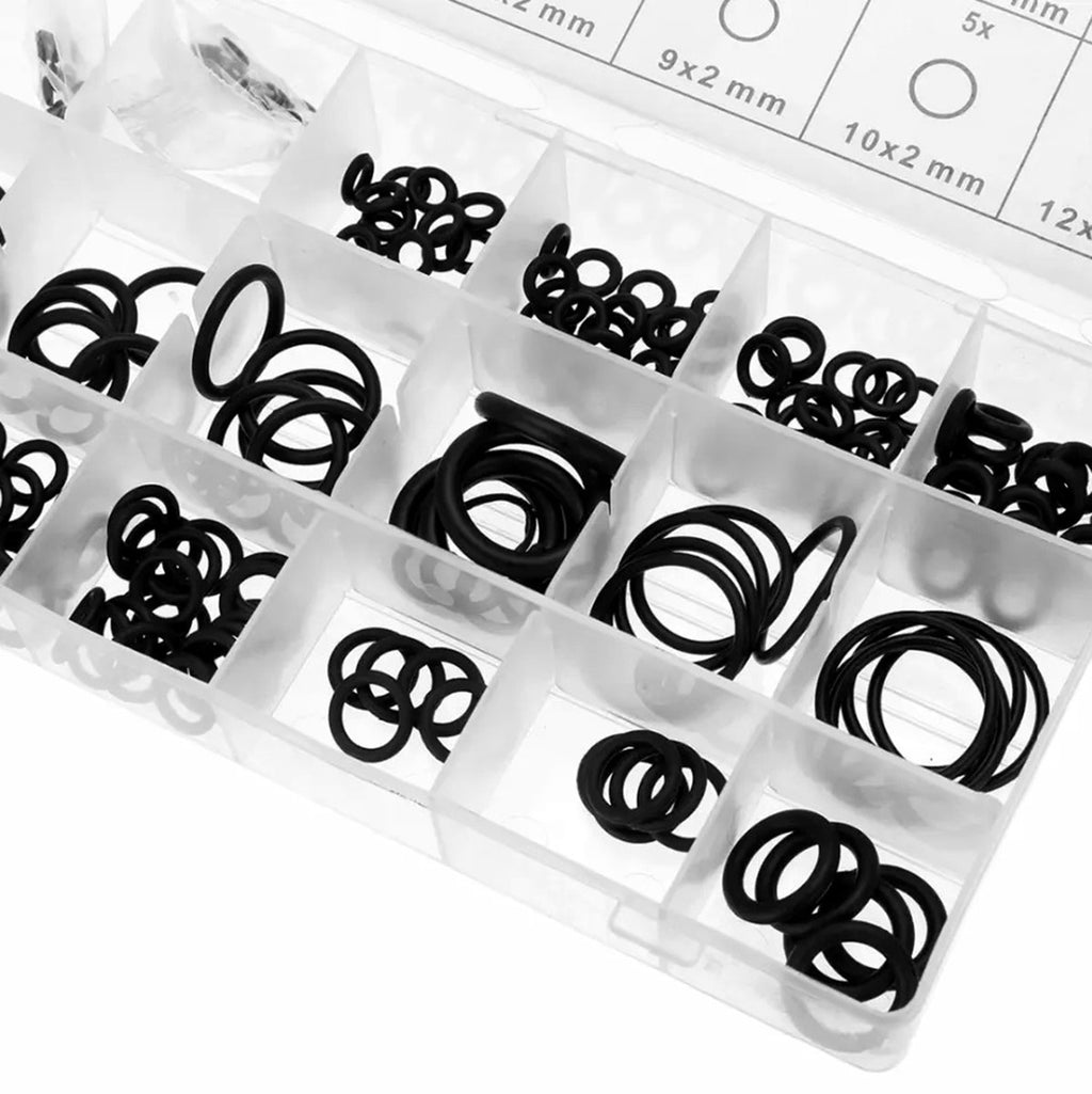 Set 225 de garnituri din cauciuc "O-Ring" rezistente la ulei, 18 tipuri/dimensiuni