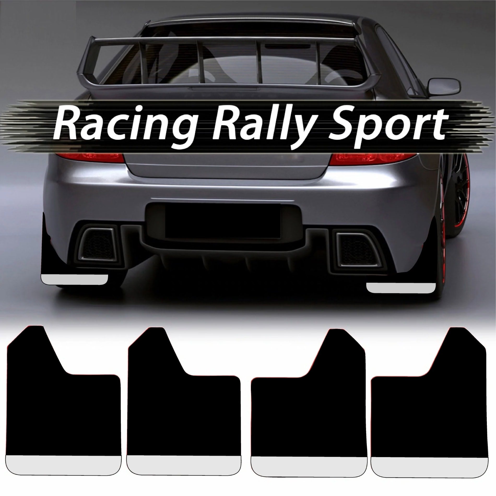 Set 4 Aparatori Noroi SPORT din cauciuc pentru autoturisme, universale,  model Silver, dimensiune 30 x 23cm
