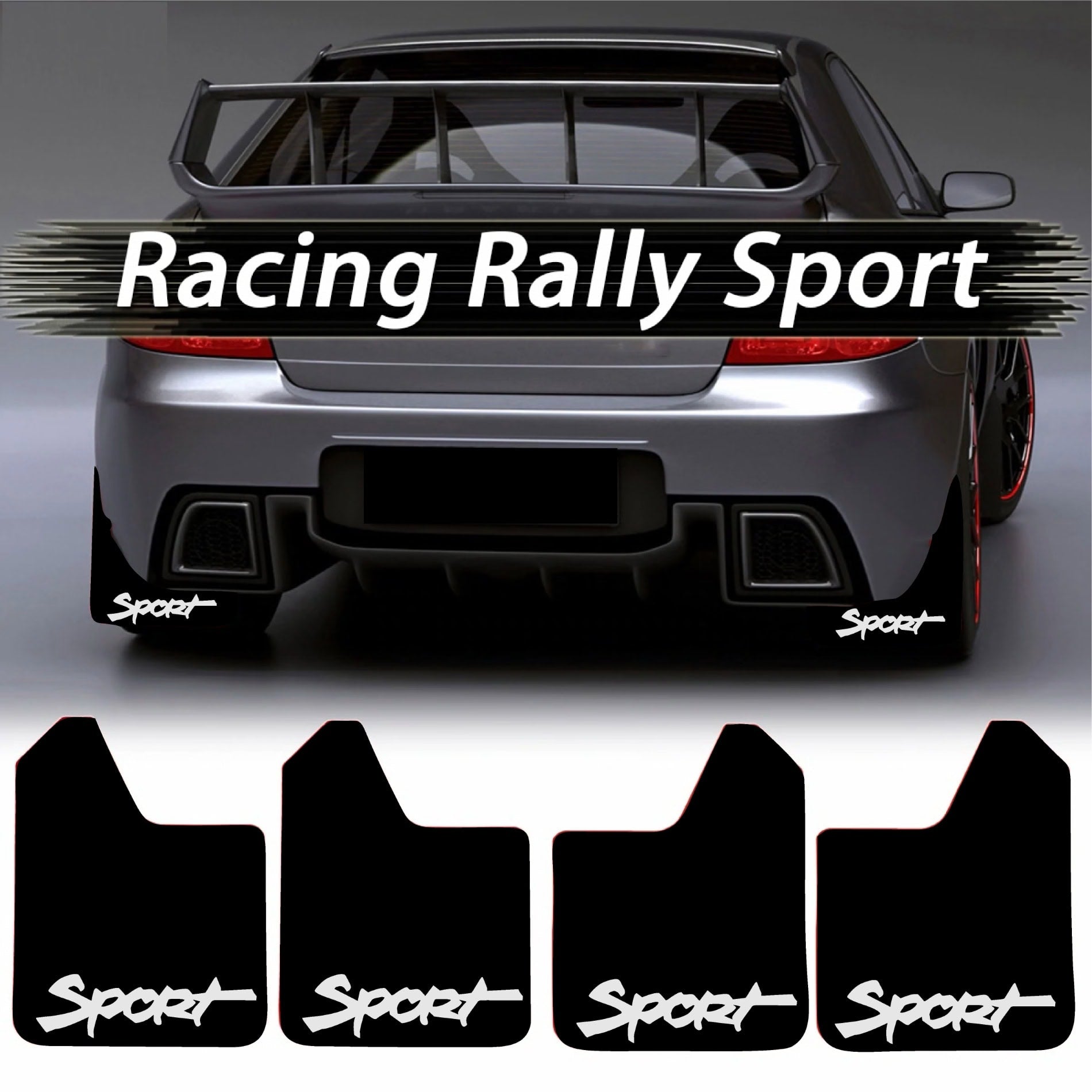 Set 4 Aparatori Noroi SPORT din cauciuc pentru autoturisme, universale,  model Sport, dimensiune 30 x 23cm
