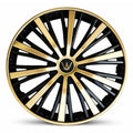 Set 4 capace roti VELAR Monarch Gold/Black, design multi-spoke Premium, ABS rezistent, Universal, pentru jante R16