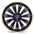 Set 4 capace roti VELAR Trident Gold/Black, design multi-spoke Premium, ABS rezistent, Universal, pentru jante R16