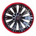 Set 4 capace roti VELAR Pulse Red, design Sport cu accente rosii, ABS rezistent, Universal, pentru jante R16