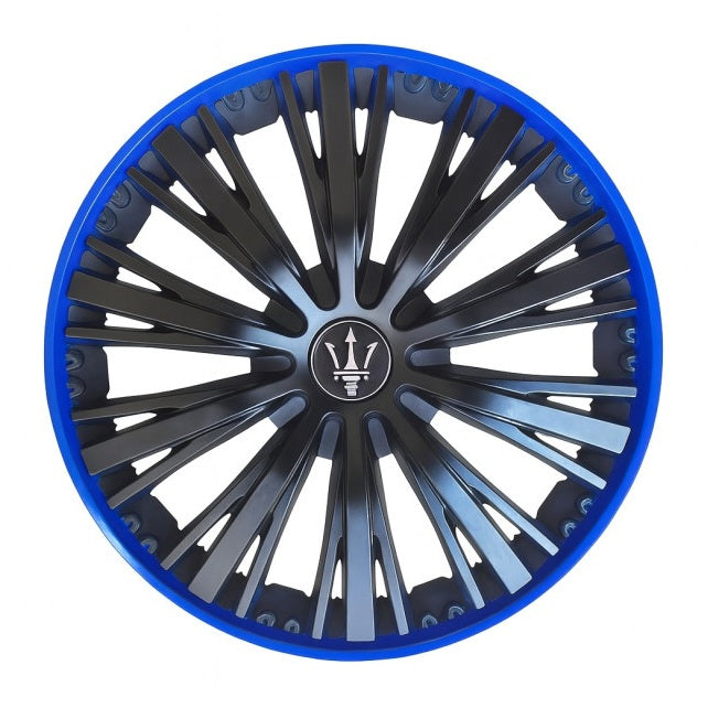 Set 4 capace roti VELAR Pulse Blue, design Sport cu accente albastre, ABS rezistent, Universal, pentru jante R16