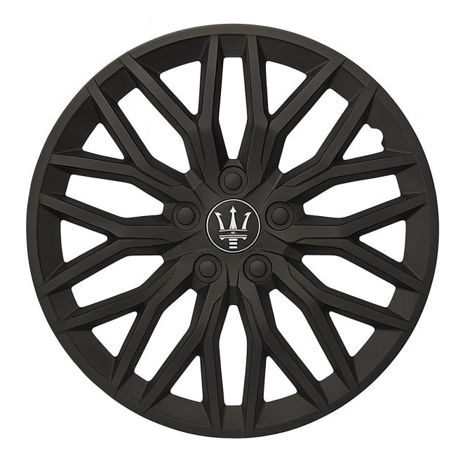 Set 4 capace roti VELAR Black Core, design Sportiv cu accente negre, ABS rezistent, Universal, pentru jante R16