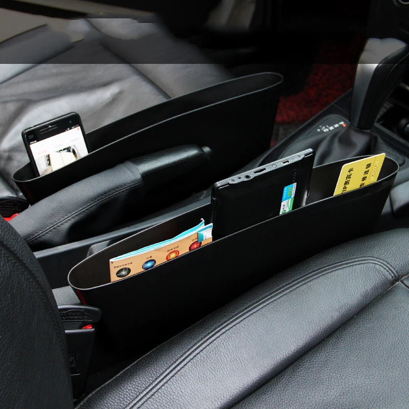 Set 2 organizatoare auto de tip "buzunar", montaj intre scaun si consola centrala, dimensiune 35 x 11 cm