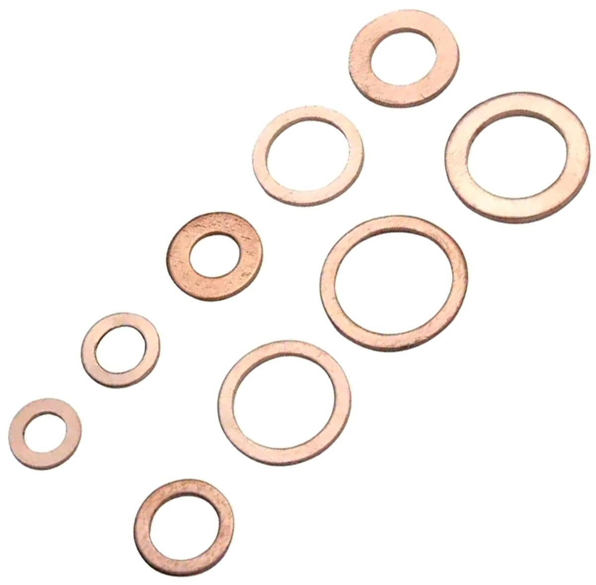 Set 200 de șaibe din cupru, 9 dimensiuni diferite, pentru buson baie de ulei sau alte reparatii