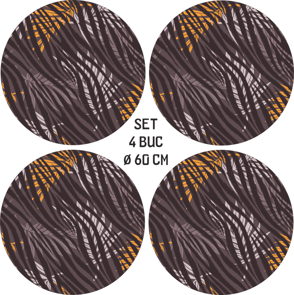 Set 4 Folii Imprimate Outdoor cu EcoSolvent, autoadezive, pentru decorarea jantelor auto, dimetru 60 cm, model FJT-03